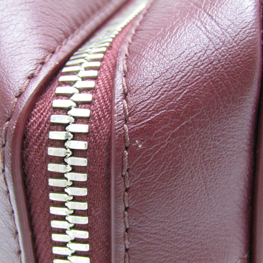 Bottega Veneta Men,Women Leather Clutch Bag Bordeaux - Picture 6 of 11